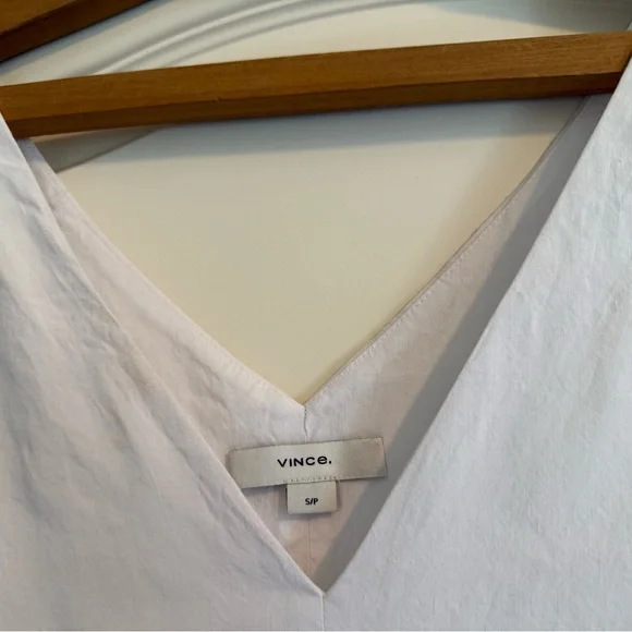 VINCE Linen Blend A-line Dress White Midi Size Small - Picture 8 of 10